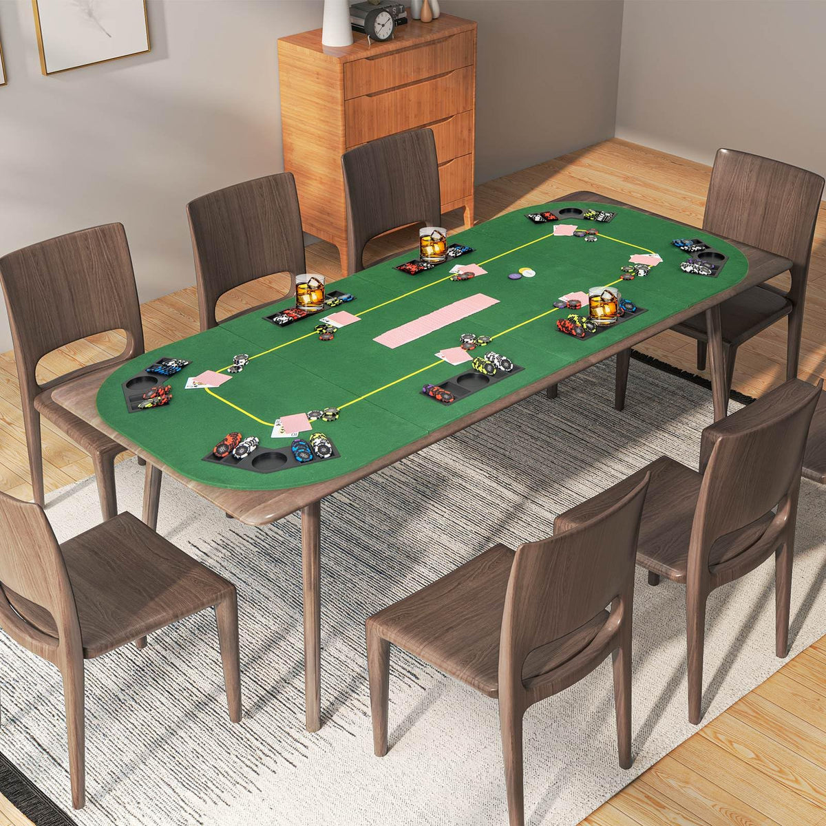 201 x 90 CM 8-Player Foldable Poker Table Top – Giantex.au