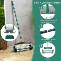 Rolling Push Spike Lawn Aerator Garden Yard Rotary Manual Lawn Aeration