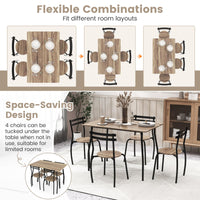 Giantex 5 Pieces Dining Set, Dining Table & Chairs Set with Wood & Metal Frame