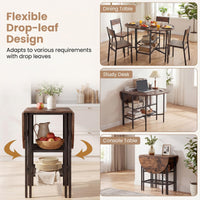 Giantex Folding Dining Table for 4 People, Oval Dining Table