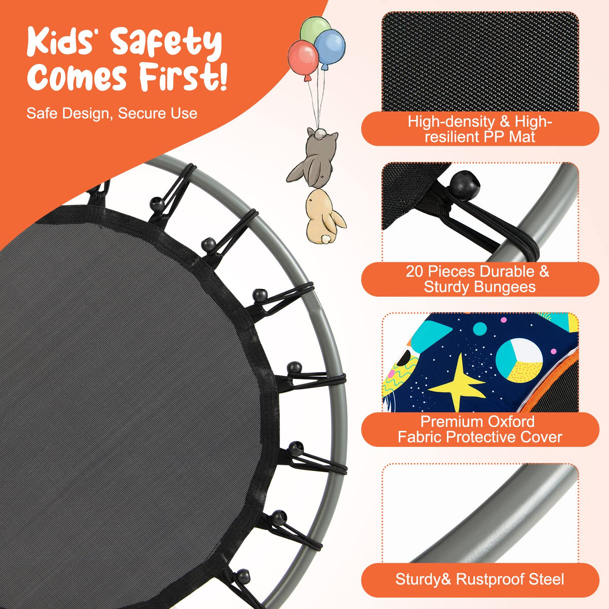 Giantex 36'' Trampoline for Kids, Mini Toddler Trampoline