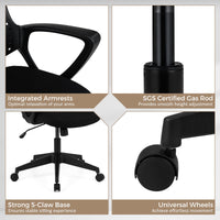 Ergonomic Office Chair with Armrests Padded Cushio Butterfly Backrest