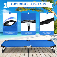 Portable Folding Camping Cot, 75" Outdoor Fabric Sleeping Cot