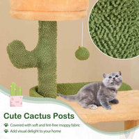 160cm Cactus Cat Tree for Indoor Cats Modern Multi-level Cat Tower w/Sisal Posts