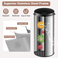 Giantex 30L Automatic Trash Can, Motion Sensor Garbage Bin with Stainless Steel Frame