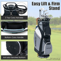 14-Way Golf Cart Bag, Lightweight Portable Golf Club Bag with Cooler Bag, Waterproof Valuable Pocket