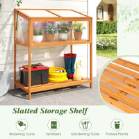 Wood Cold Frame Greenhouse, Raised Flower Planter Protection
