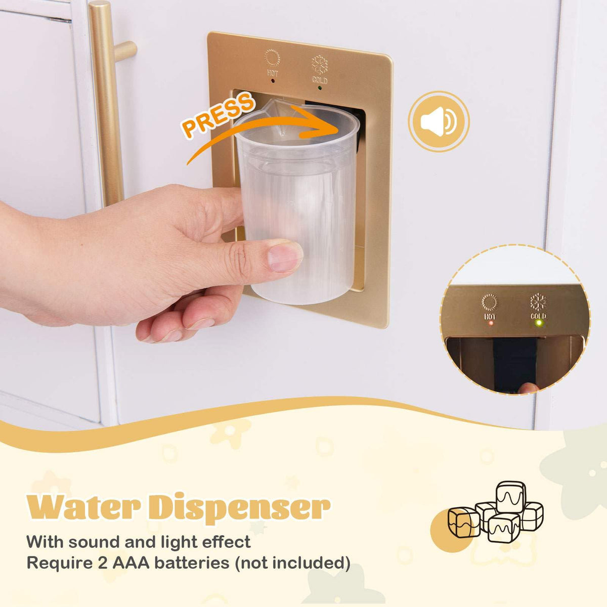 Pretend Play Kitchen for Kids with Coffee Maker Sink Faucet