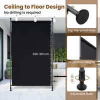 150/200 cm Vertical Retractable Patio Awning with Crank Handle