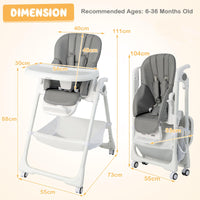 Convertible Infant Dining Chair with 7 Height for Babies and Toddlers