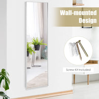 Giantex 120 x 37 cm Over the Door Mirror, Full-Length Mirror with Hooks