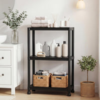 3-Tier Plastic Storage Shelves 61 x 31 x 93.5 cm with No-Tool Assembly for Pantry