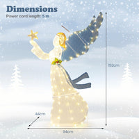 152cm Pre-Lit Christmas Angel Decoration with 120 LED Lights