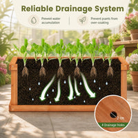 Raised Garden Bed with 4 Drainage Holes and Bottom Gaps for Vegetables Flowers Herbs