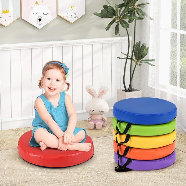 6 PCS Round Floor Cushions for Kids