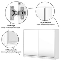 Bathroom Medicine Cabinet with Double Mirrored Doors for Bathroom