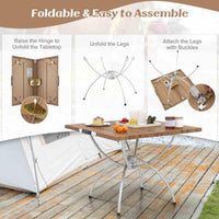 2 Pack Folding Camping Table Extendable Lightweight Picnic Table