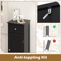 Small Bathroom Storage Cabinet with Adjustable Shelf and Drawer