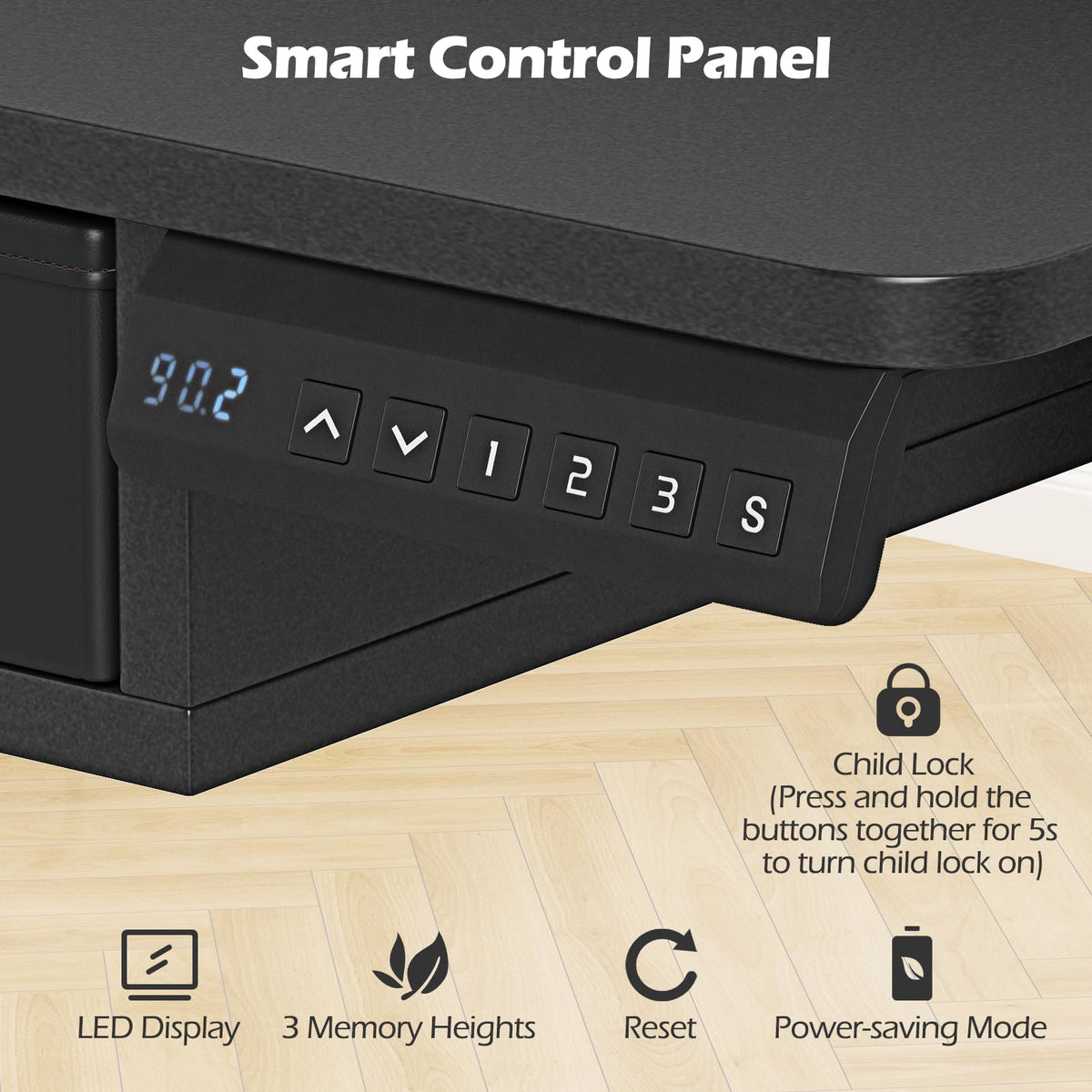 Giantex Electric Standing Desk 140cm w/Monitor Stand&Drawers