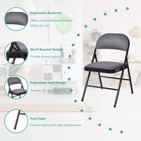 Giantex 4-Pack Folding Chairs, Fabric Folding Chairs