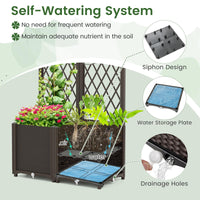 Elevated Planter Box with Trellis for Patio Balcony Vertical Garden