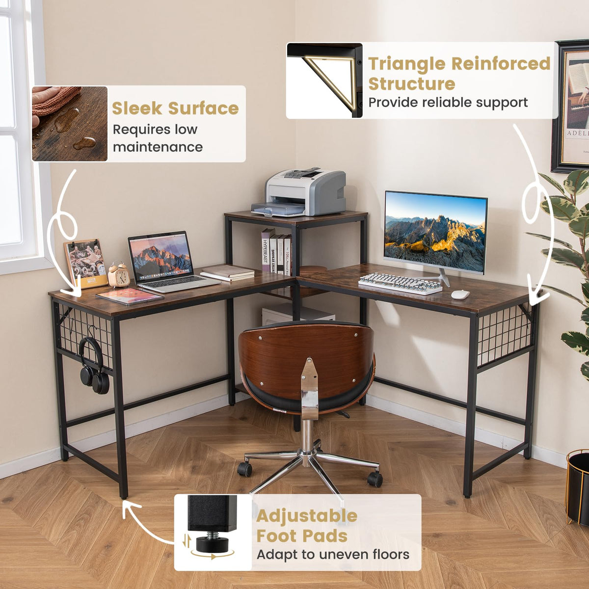 240 cm Long Convertible 2-Person Desk