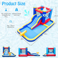 Inflatable Water Slide, Jumping Castle Water Park w/Slides, Jumping House, Ocean Ball Pit, Splash Pool (Without Blower)