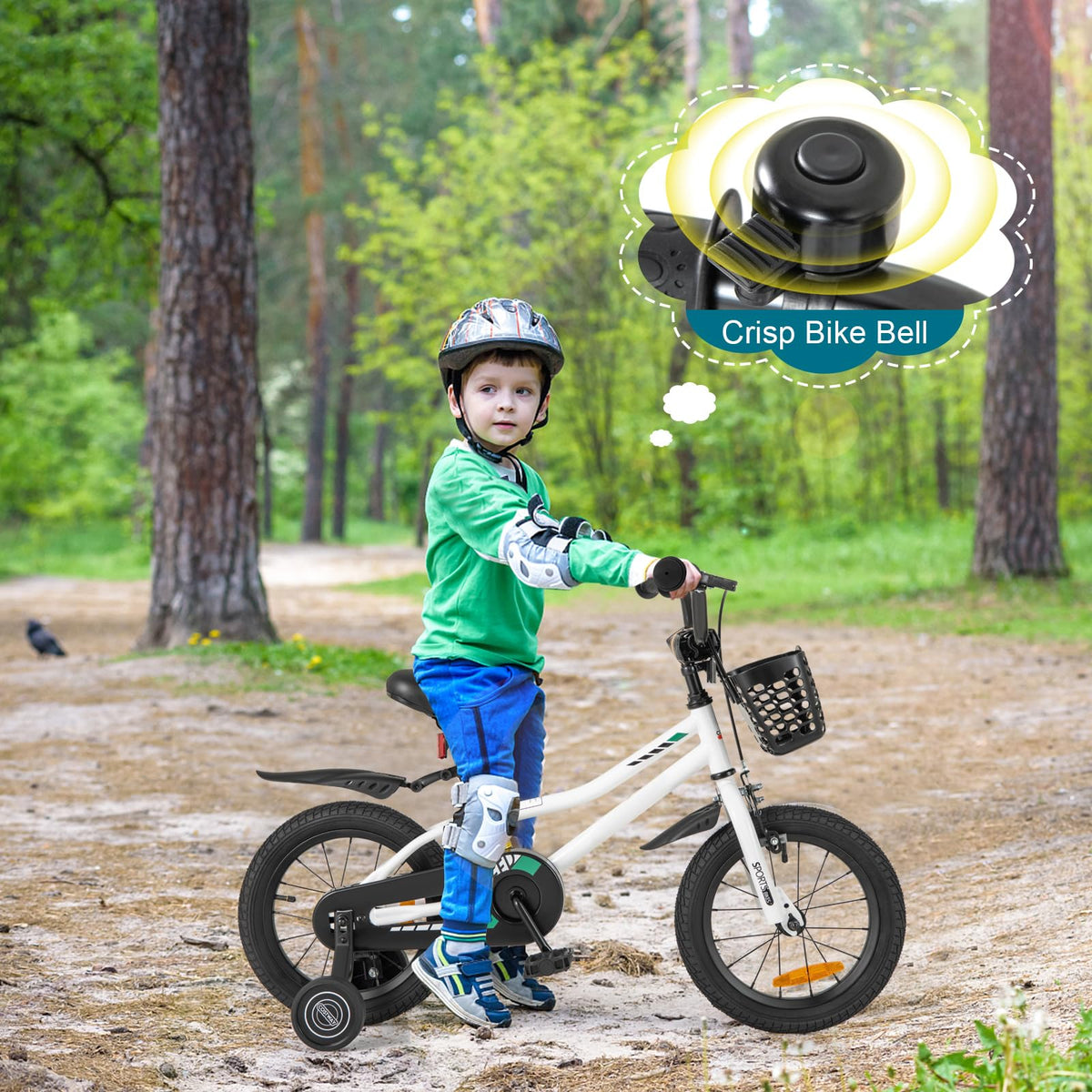 14 16 Inch Kids Bike, Toddler Bike with Training Wheels, Adjustable Seat & Handlebar