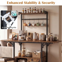 Giantex Bakers Rack Microwave Stand Drop Leaf