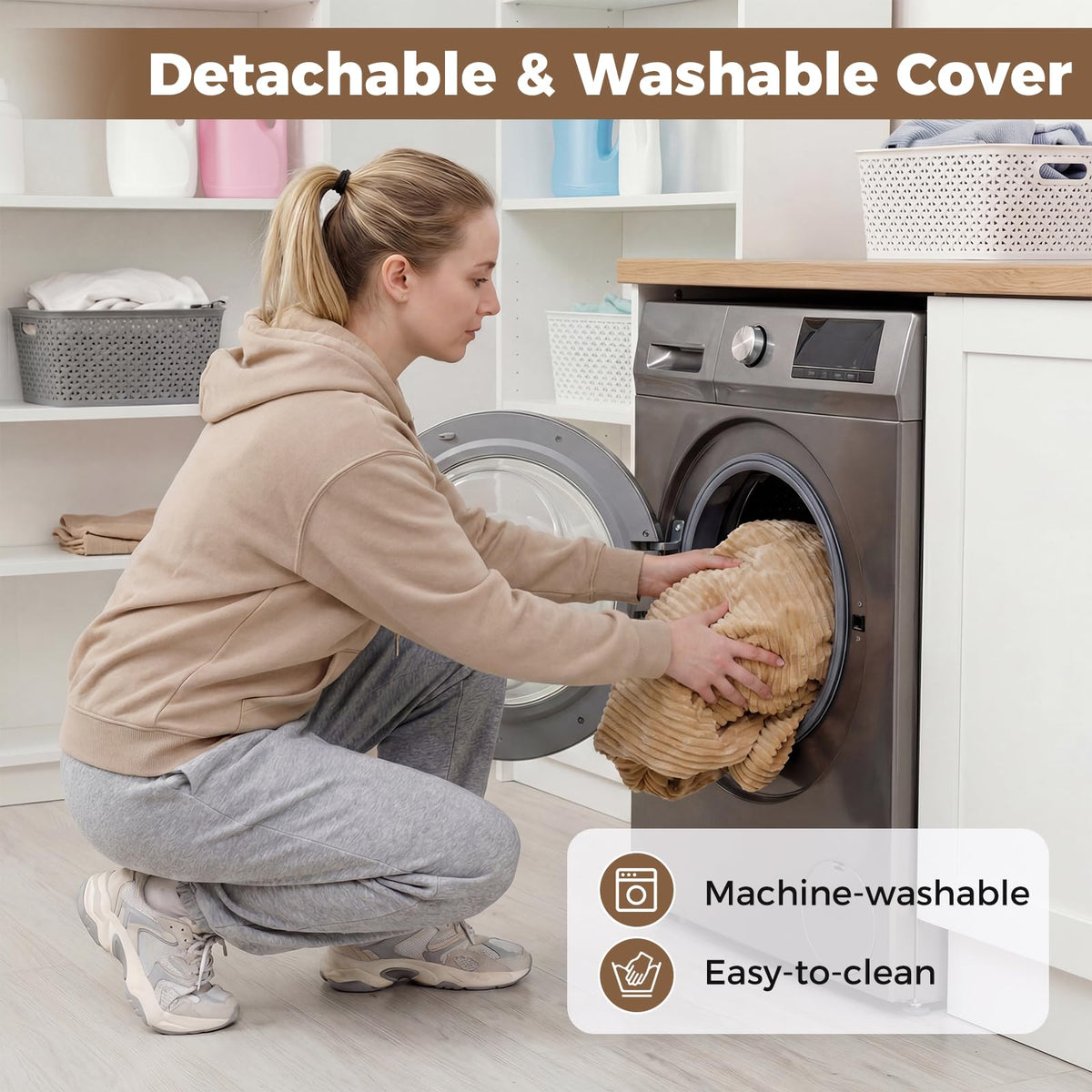 Curved Floor Sofa with Machine-washable Cover and Anti-slip Bottom for Living Room