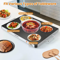 Electric Warming Tray, Food Warmer with Adjustable Temperature Control
