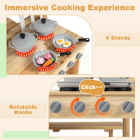 Outdoor Mud Kitchen with Stoves & Sink and Chalkboard for Kids