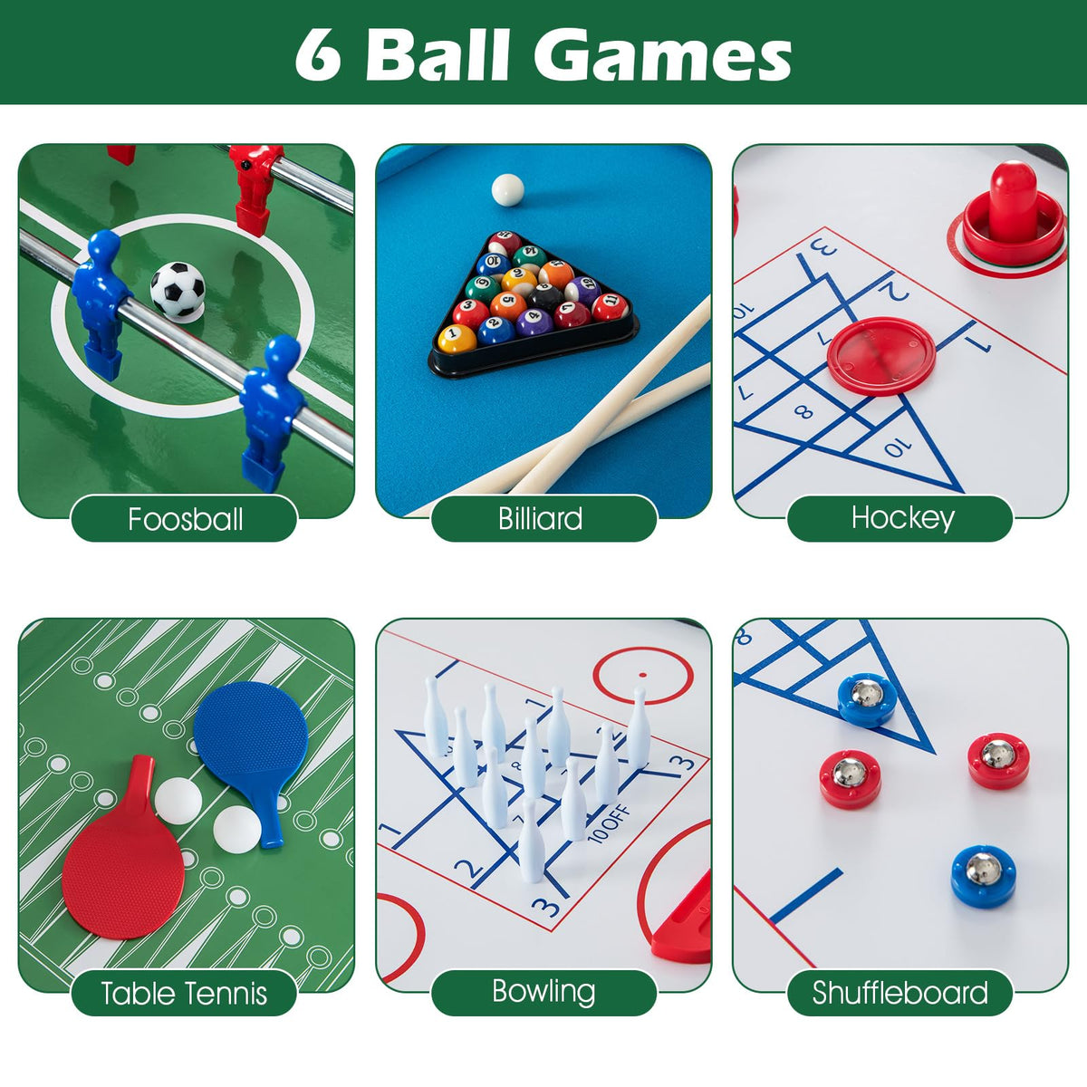 Foosball Table Game Set 12 in 1 Game Table Set