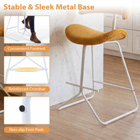 Giantex Counter Height Stools Set of 2, Fabric Upholstered Armless Barstools with Curved Back & Padded Seat