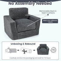 Furry Boneless Couch with Removable Cover and Pillow
