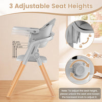 7-in-1 Convertible Foldable Baby High Chair w/Adjustable Tray
