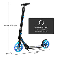 Folding Kick Push Scooter with Flashing LED Wheels