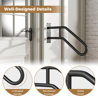 1 PCS U-Shape Safety Stair Railing for 1-3 Steps Porch Deck Indoor