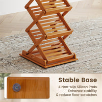 Giantex Foldable Bamboo Magazine Rack with 2 Adjustable Positions