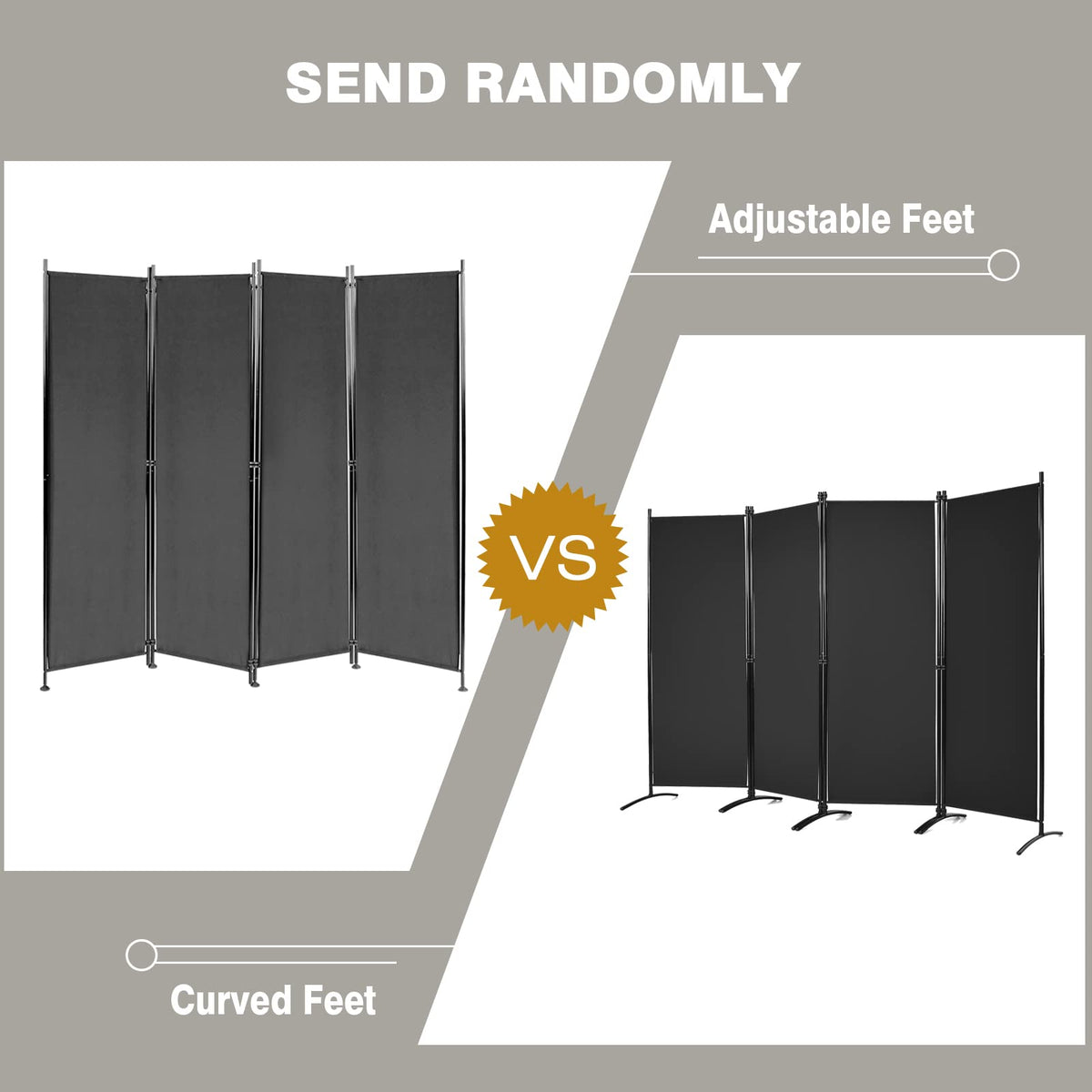 Giantex 4-Panel Room Divider, Folding Privacy Screen, Portable Fabric Wall Divider and Separator w/Steel Frame