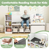 4-in-1 Standing Toy Organizer w/ Removable Seat Cushion