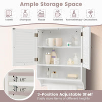 Bathroom Wall Cabinet with 2 Louvered Doors