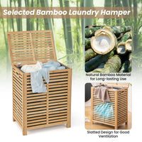 80L Bamboo Laundry Hamper with Liner and Handles