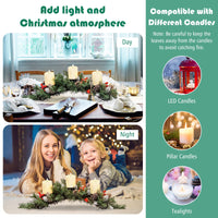Artificial Christmas Tabletop Centerpiece with 3 Candle Holders