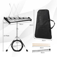 30 Notes Glockenspiel Bell Kit with Height Adjustable Stand