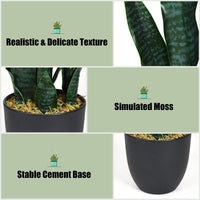 Giantex 90cm Artificial Snake Plant Faux Sansevieria with Durable Leaves and Stable Pot