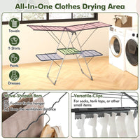 2-Tier Foldable Clothes Drying Rack Clothing Laundry Rack Airer Dryer Stand