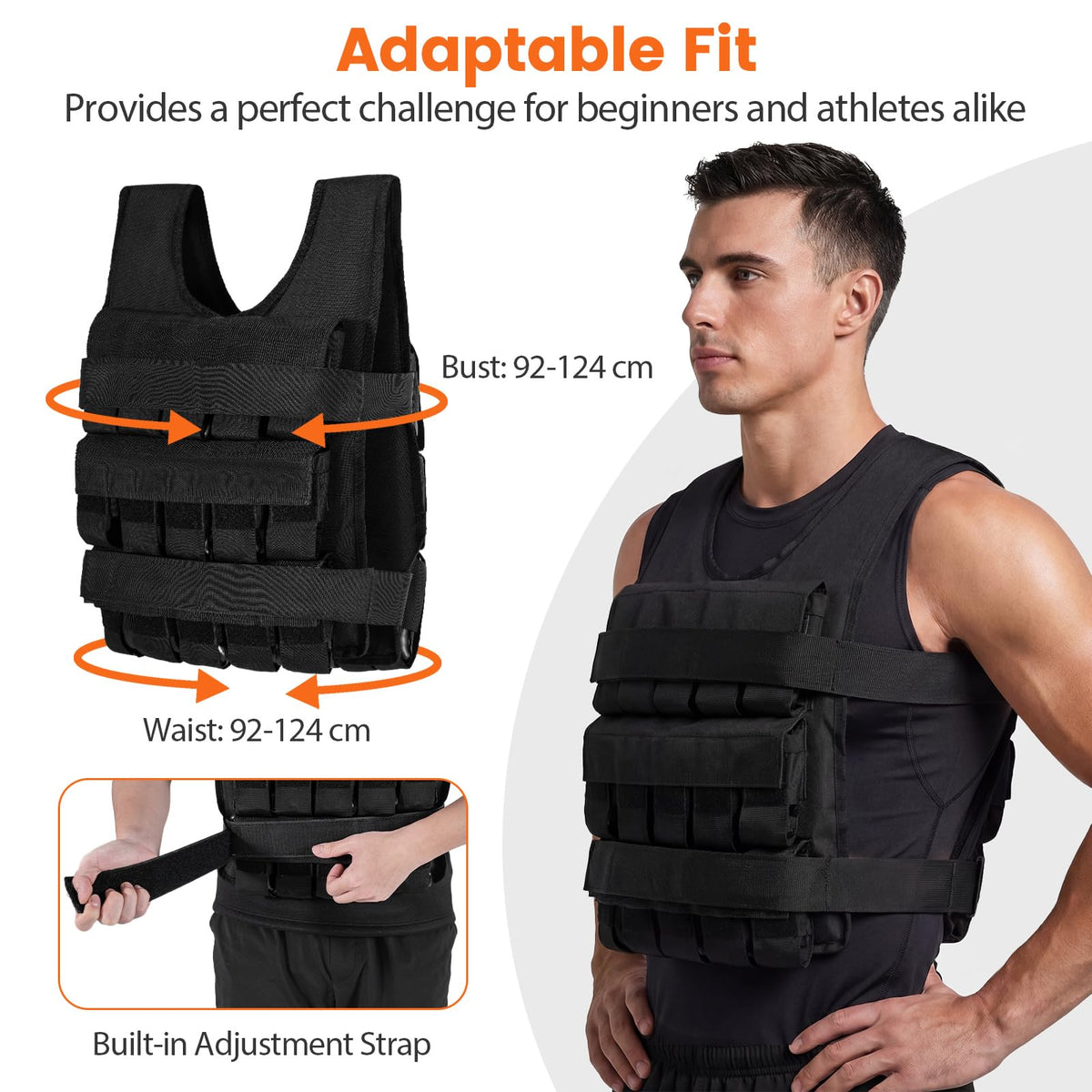 Adjustable Weighted Vest for Men and Women for Strength Training and Running