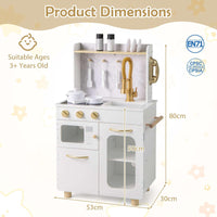 Pretend Play Kitchen with Stoves and Faucet for Boys and Girls 3+ Years Old