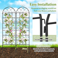 2 Panles Metal Garden Trellis for Outdoor Climbing Plants